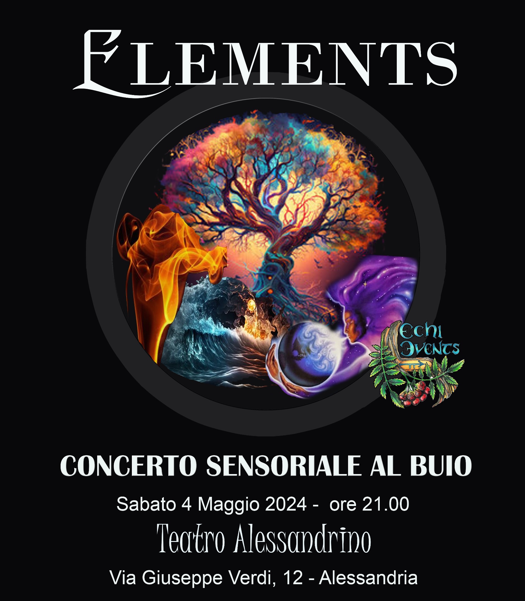 ELEMENTS concerto sensoriale al buio 4 MAGGIO 2024 - sabato ore 21.00