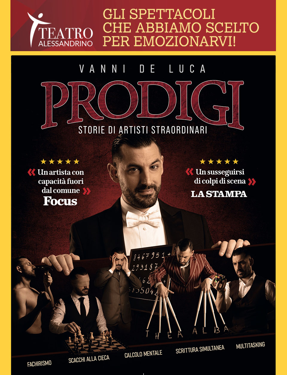 Vanni De Luca in “PRODIGI” 18 NOVEMBRE 2026 - mercoledì ore 21.00